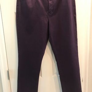 Soft material eggplant color legging style.